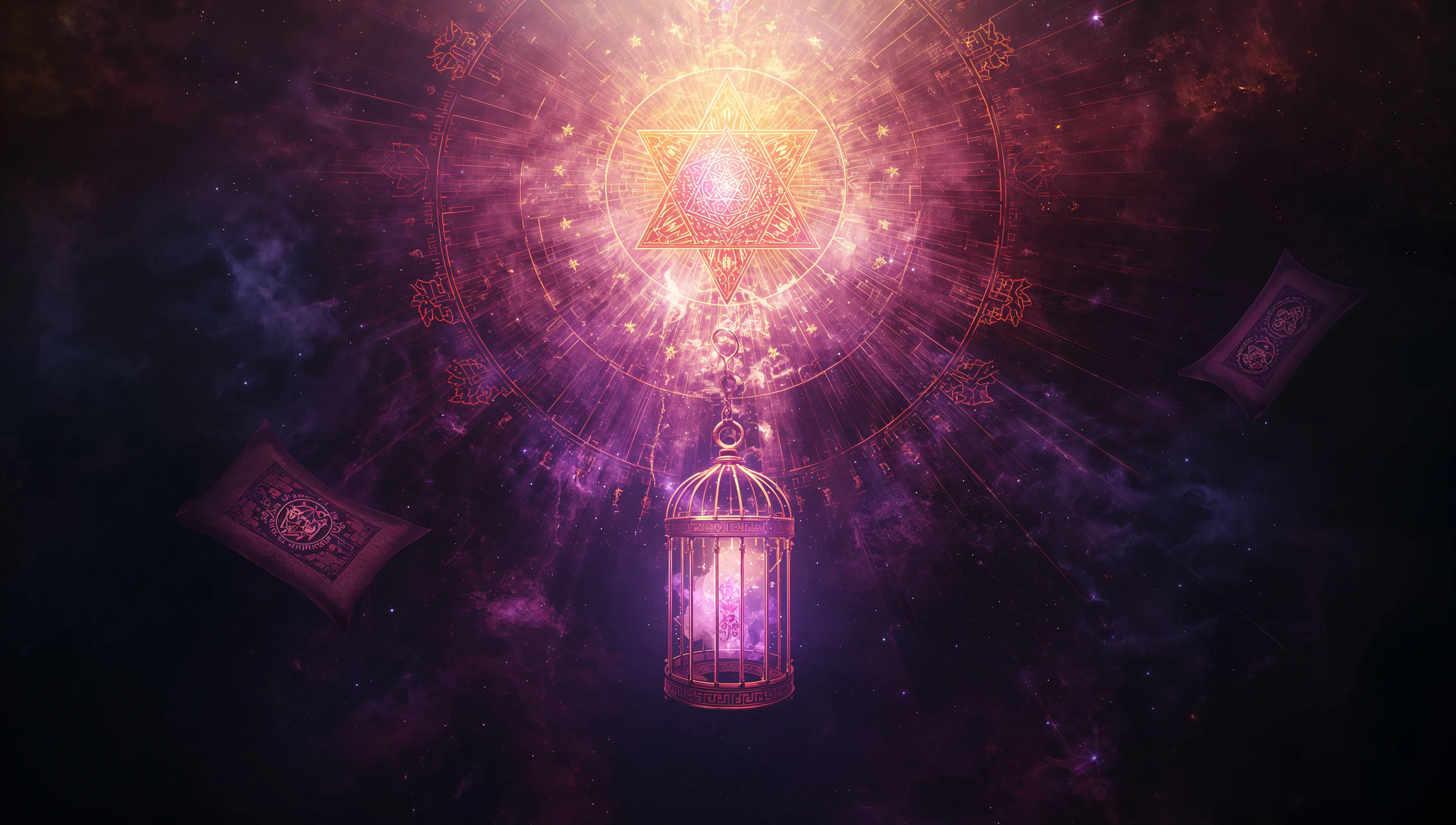 Ancient mystical symbols and cosmic duality