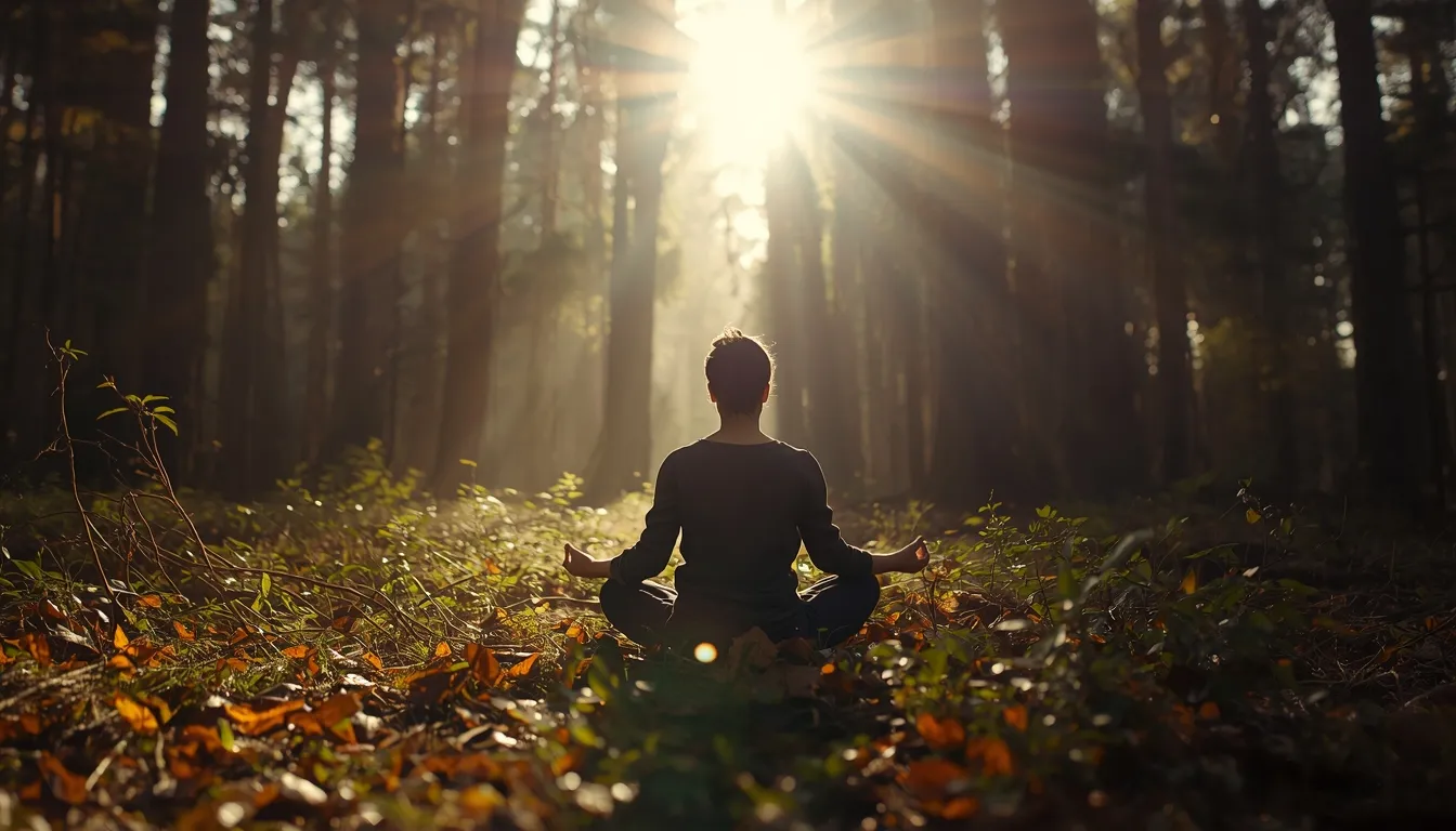 Person experiencing awe in nature - the pantheist feeling of connection