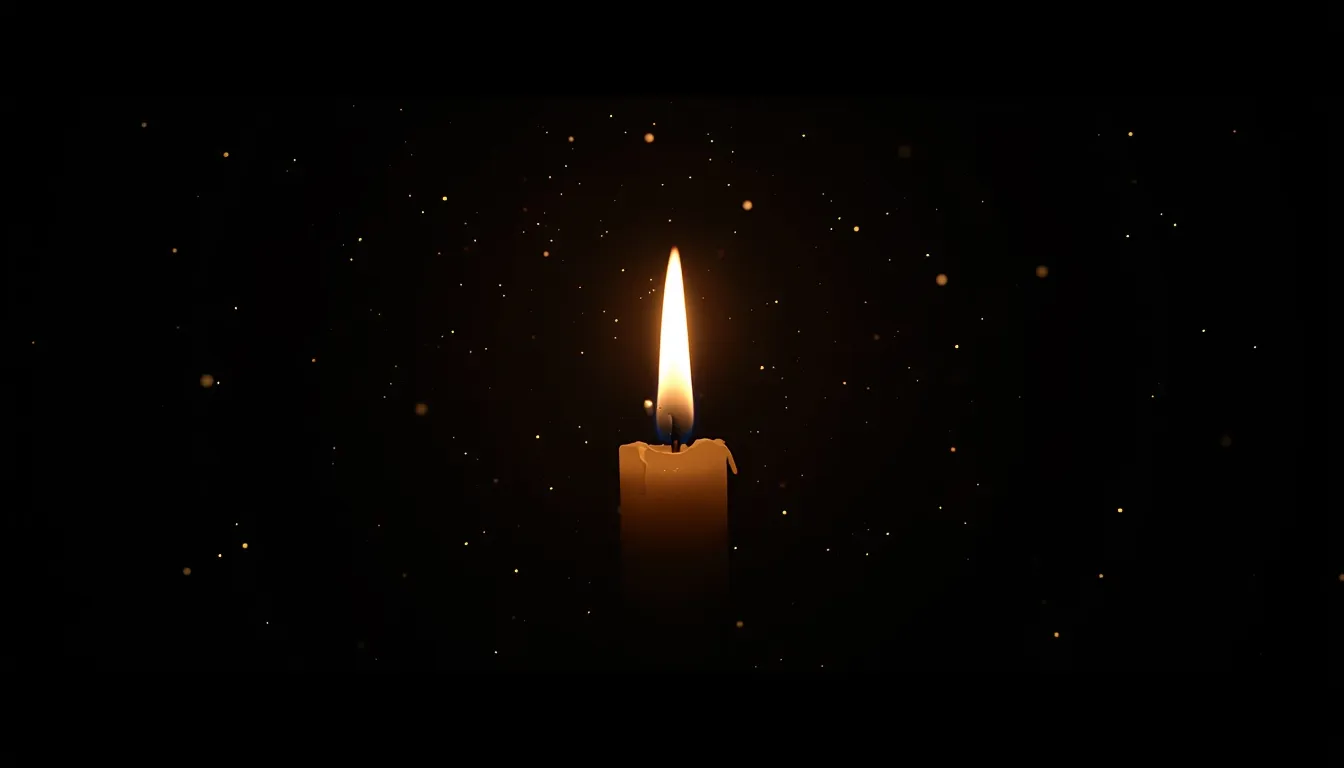 Candle flame in darkness