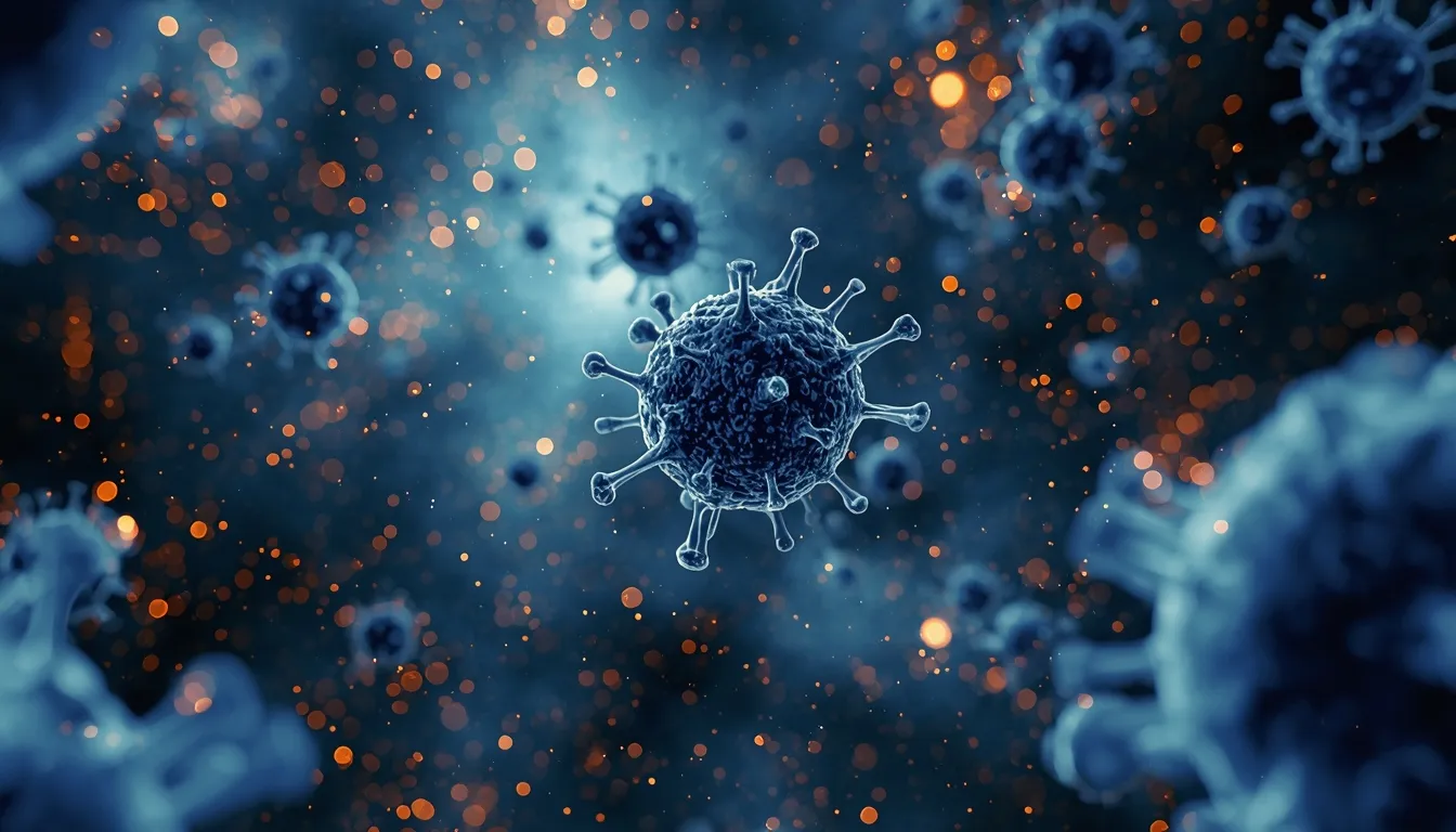 Microscope view of cells transitioning into star field