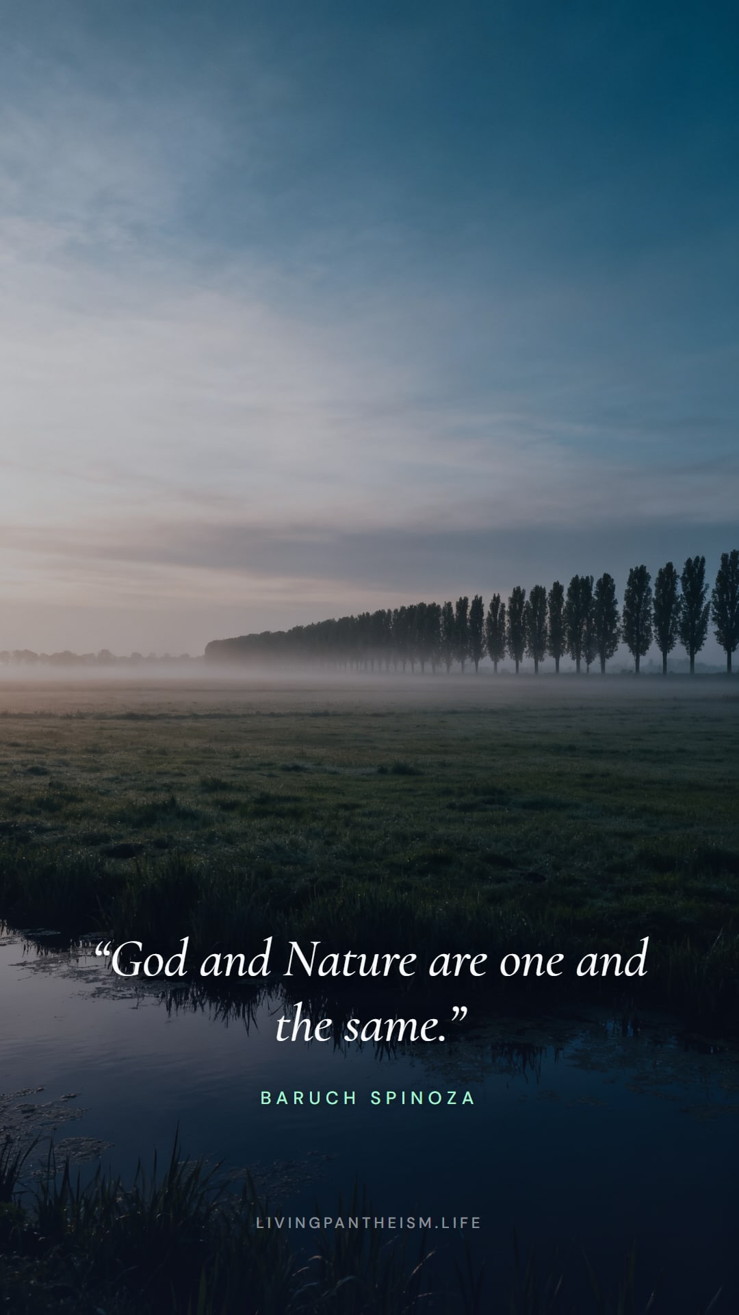 Baruch Spinoza quote wallpaper: God and Nature are one and the same.